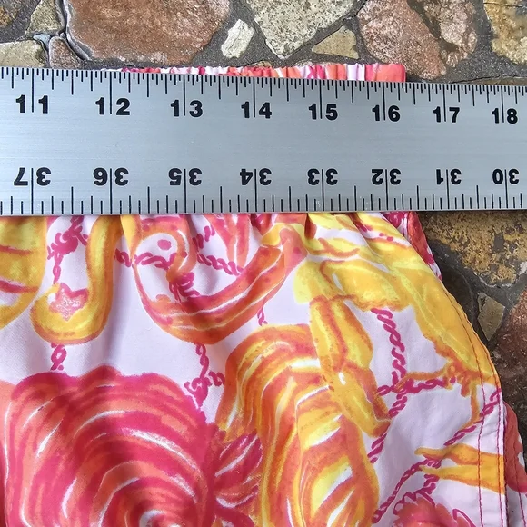 Lilly Pulitzer Men's Capri Trunk Yellow Pink Drawstring Mesh Lined Swim Shorts M - Picture 11 of 14